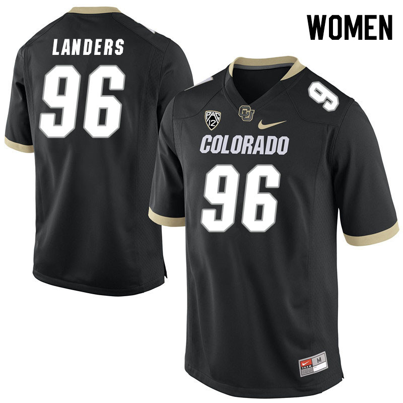 Women #96 Gabe Landers Colorado Buffaloes College Football Jerseys Stitched Sale-Black